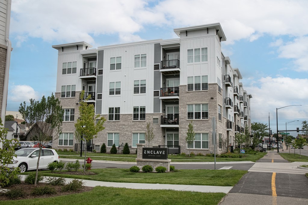 an exterior view of the apartment building an exterior view of the apartment building at Enclave Crystal Lake, Crystal Lake, 60014