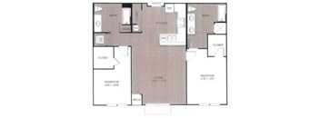 2 bed 2 bath 1,193 Sq. Ft. | B08 floor plan  at Apex 41, Lombard, IL