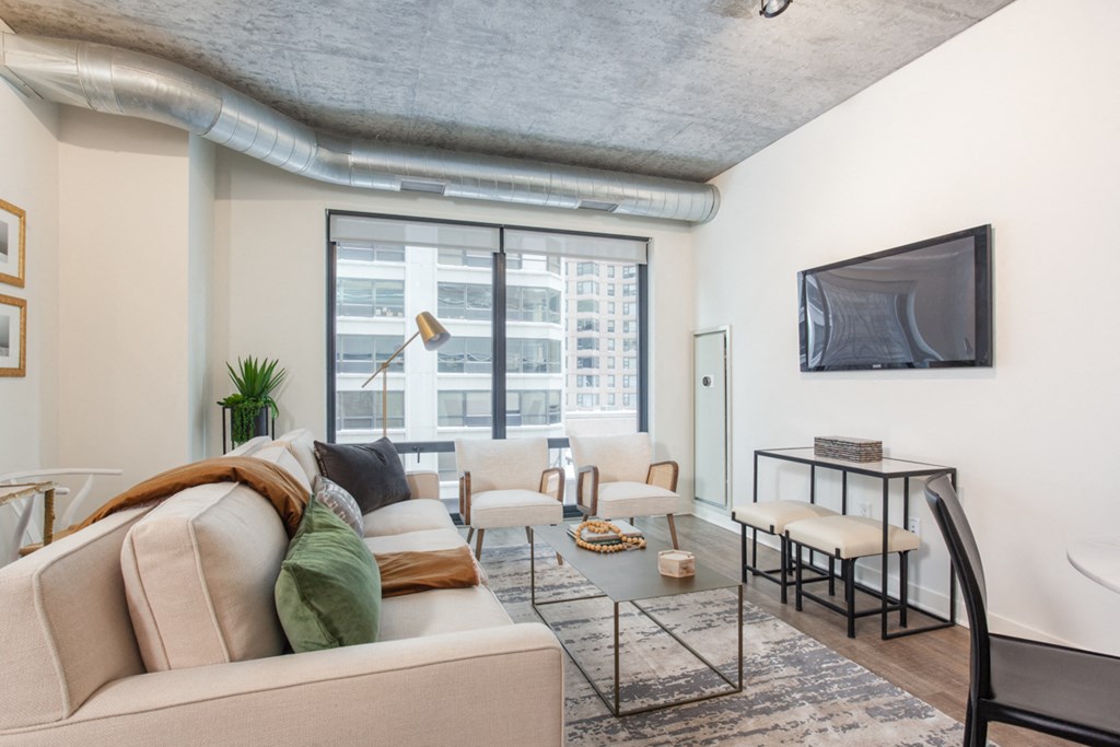 concrete ceilings with exposed industrial style venting