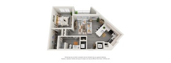 1E 1  Bed   1  Bath   758 Sq. Ft at 42 Hundred On The Lake, St Francis, WI