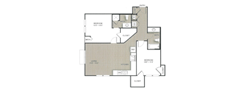 2 bed 2 bath 1,033 Sq. Ft. | B01 floor plan  at Apex 41, Illinois, 60148
