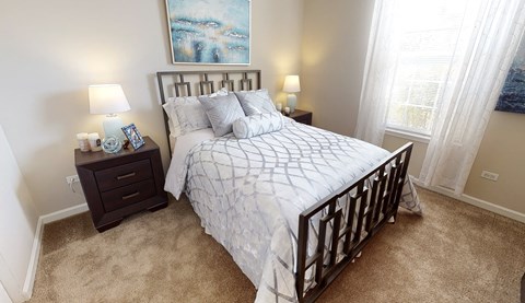 Sizeable Bedrooms at Landings at Amhurst Lake Apartments, Waukegan, IL