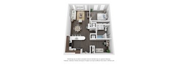 1 bed 1 bath 885 Sq. Ft. | 1 Bedroom Den floor plan at Central Station, Evanston, IL