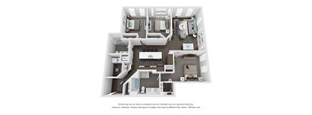 3 bed 2 bath 1,485 Sq. Ft. | 3 Bedroom A floor plan at Central Station, Illinois, 60201