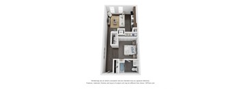 Studio 1 bath 635 Sq. Ft. Studio B floor plan  at Central Station, Evanston