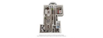 1  Bed   1  Bath   775 Sq. Ft. | 1 Bedroom 04 19 Floor Plan at Durham, Edina, 55435