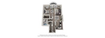 1  Bed   1  Bath   750 Sq. Ft. | 1 Bedroom 07 16 Floor Plan at Durham, Edina, MN