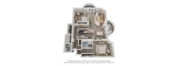 2  Bed   2  Bath   1,170 Sq. Ft. | 2 Bedroom 11 12 Floor Plan at Durham, Edina, MN
