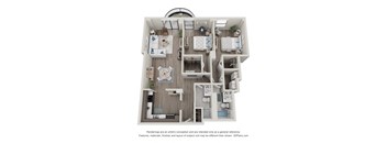2  Bed   2  Bath   1,250 Sq. Ft. | 2 Bedroom 09 14 Floor Plan at Durham, Edina, MN