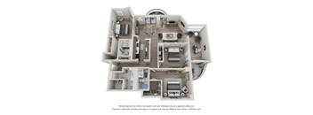 3  Bed   3  Bath   1,520 Sq. Ft. | 3 Bedroom 10 Floor Plan at Durham, MN, 55435