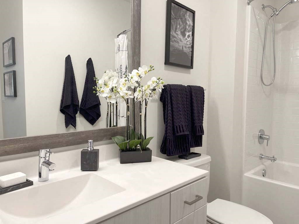 Bathroom with sink at Elevate Apartments, Madison, Wisconsin
