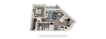 1 bed 1 bath floor plan U at Elevate Apartments, Wisconsin