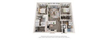 2 bed 2 bath floor plan U at Elevate Apartments, Wisconsin, 53718