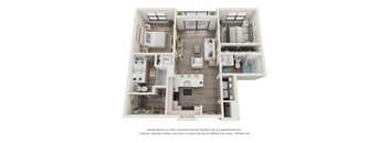 2 bed 2 bath floor plan V at Elevate Apartments, Madison, WI, 53718