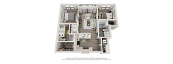 2 bed 2 bath floor plan W at Elevate Apartments, Madison, WI
