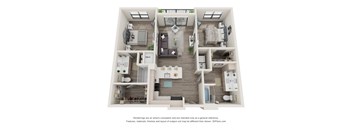 2 bed 2 bath floor plan X at Elevate Apartments, Madison, 53718
