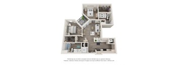 2 bed 2 bath floor plan Y at Elevate Apartments, Madison, Wisconsin