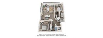 2 bed 2 bath floor plan Z1 at Elevate Apartments, Wisconsin