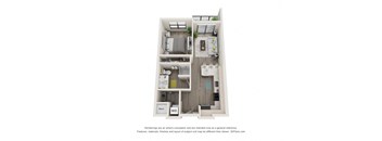 1 bed 1 bath floor plan E at Elevate Apartments, Madison, Wisconsin