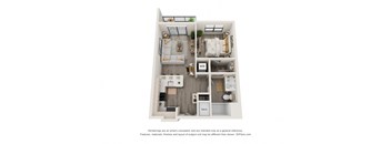 1 bed 1 bath floor plan I at Elevate Apartments, Madison, WI, 53718