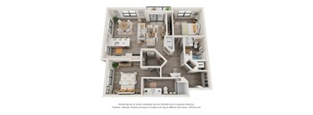 2 bed 2 bath floor plan R at Elevate Apartments, Madison