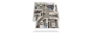 2 bed 2 bath floor plan S at Elevate Apartments, Wisconsin