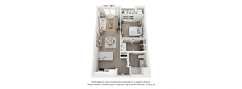 1 bed 1 bath A1A floor plan at Enclave Crystal Lake, Crystal Lake, IL, 60014