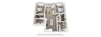 2 bed 2 bath B1 floor plan at Enclave Crystal Lake, Crystal Lake, IL, Illinois