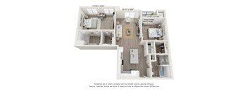 2 bed 2 bath B2A floor plan at Enclave Crystal Lake, Crystal Lake, Illinois
