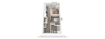 Studio 1 bath S1A floor plan at Enclave Crystal Lake, Illinois