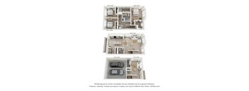 3 bed 2 bath TH_B_End floor plan_Combined at Enclave Crystal Lake, Illinois, 60014