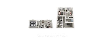 a stylized floor plan of a 1 bedroom apartment