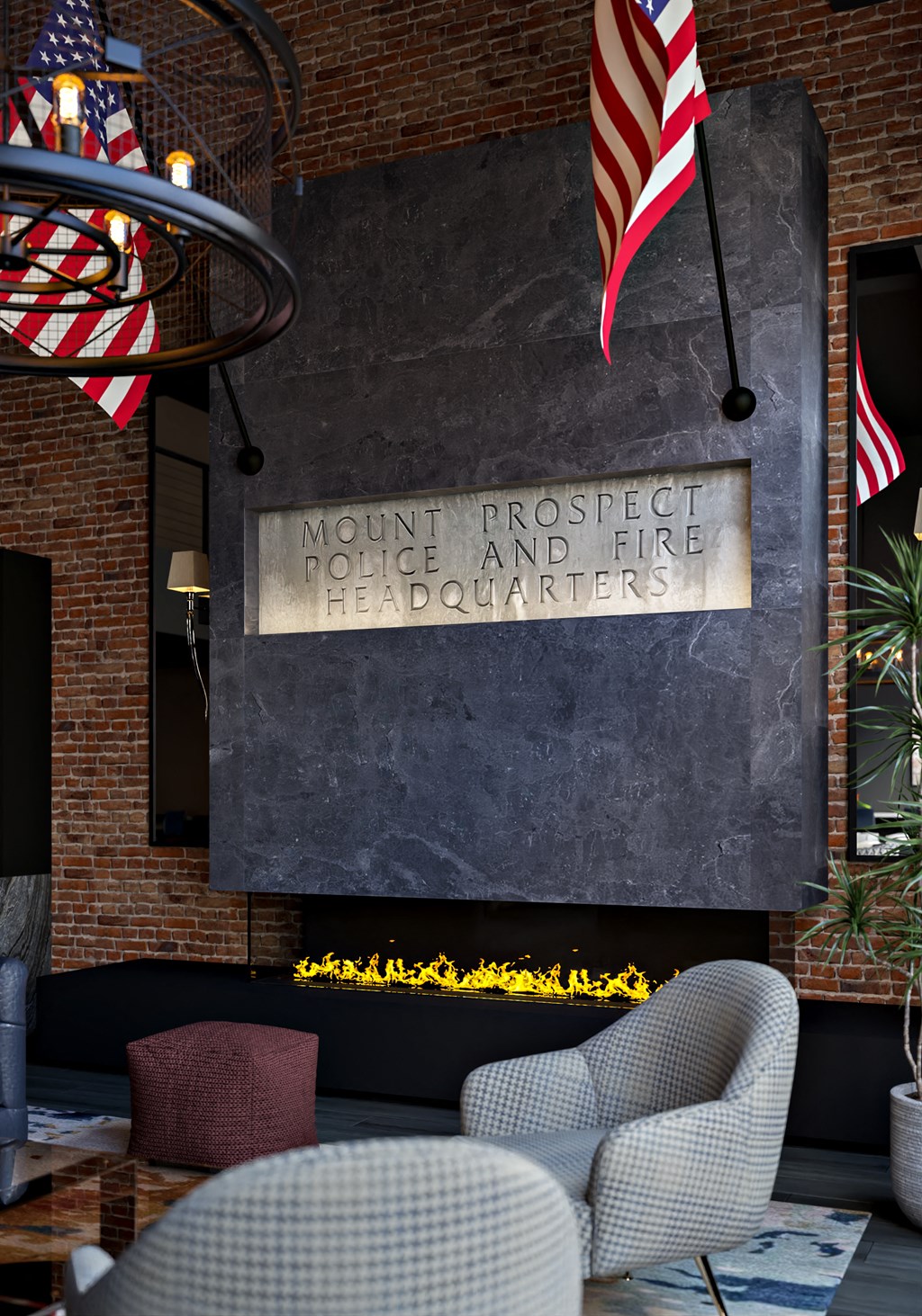 the lobby of the roosevelt hotel and fire hydrant