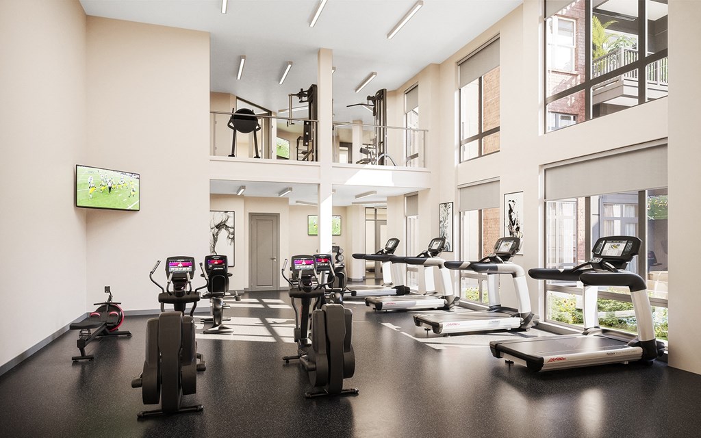 Gym at Elevate Apartments, Madison, WI