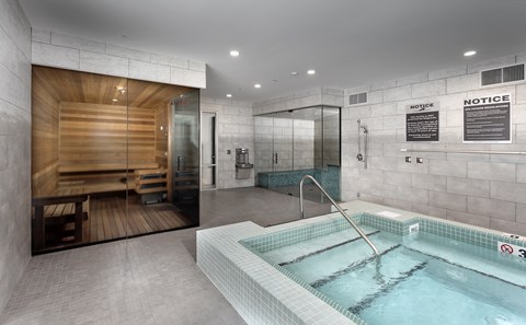 Relax in the spa, steam room and sauna at The Residences of Wilmette, Illinois, 60091