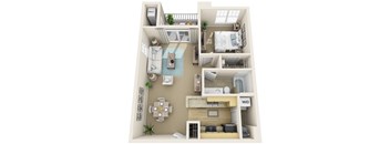 Union- Renovated 1  Bed   1  Bath   700 Sq. Ft. Floor Plan at Bristol Station, Illinois, 60563