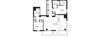 2 Bedroom 2 bath apartment with terrace in Streeterville
