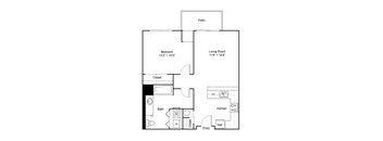 1 bed 1 bath 709 Sq. Ft. | A03 floor plan G at Apex 41, Lombard, 60148