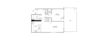 1 bed 1 bath 750 Sq. Ft | A10 floor plan at Apex 41, Illinois, 60148