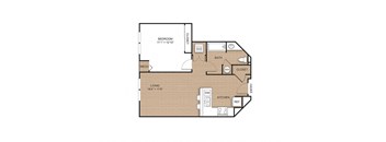 1 bed 1 bath 719 Sq. Ft. | A06 floor plan at Apex 41, Lombard