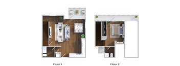 A diagram shows the layout of two floors of a house.