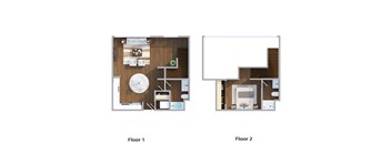 A diagram of a two-story house with labeled floors.
