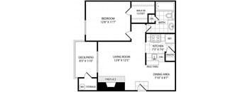 A black and white floor plan of a home with labeled rooms.