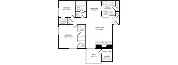 A black and white image of a floor plan for a home.