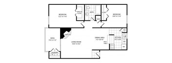 A black and white image of a floor plan for a house.
