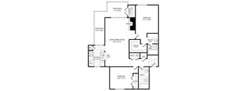 A black and white image of a floor plan for a home.