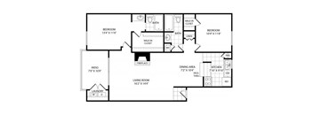 A black and white image of a floor plan for a house.