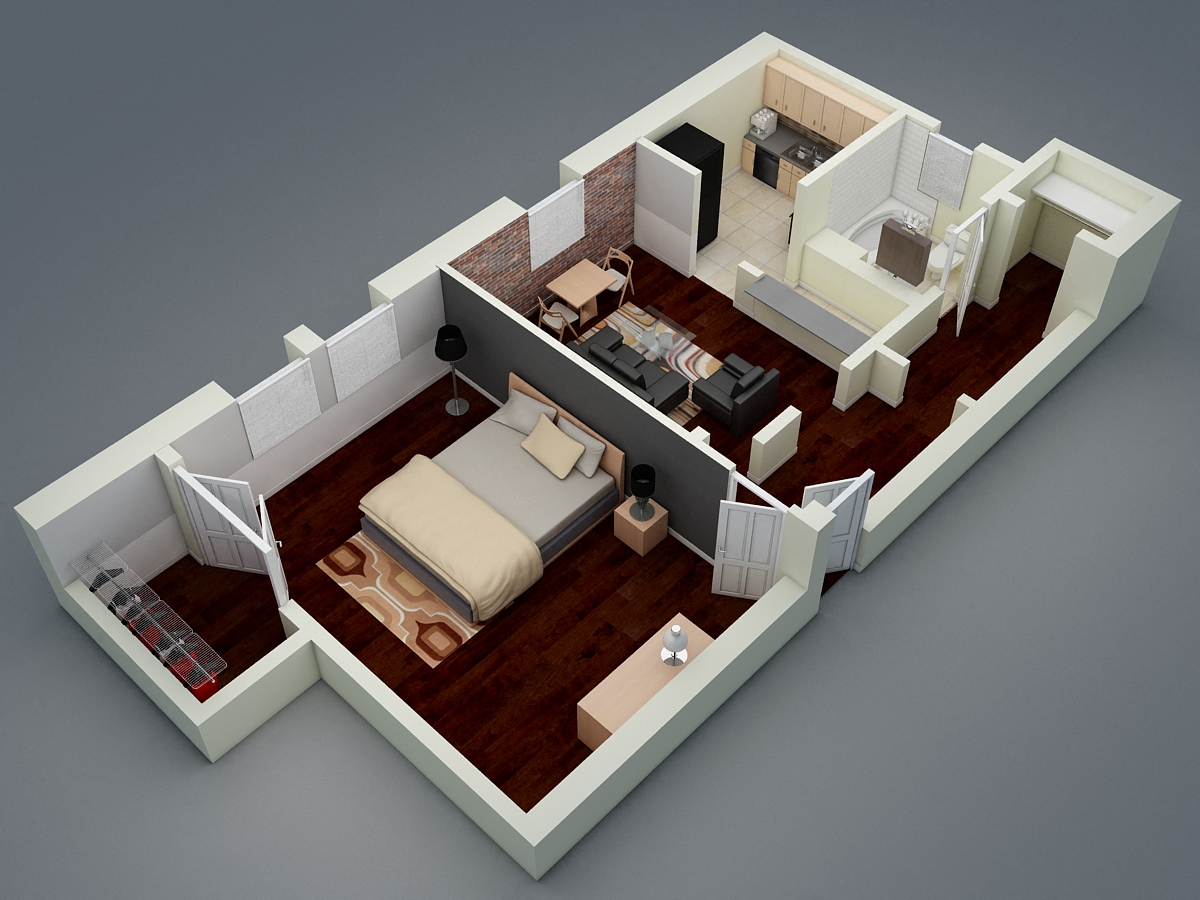 Brookmore Large One Bedroom Floorplan