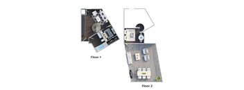 A diagram shows the layout of two floors of a house.