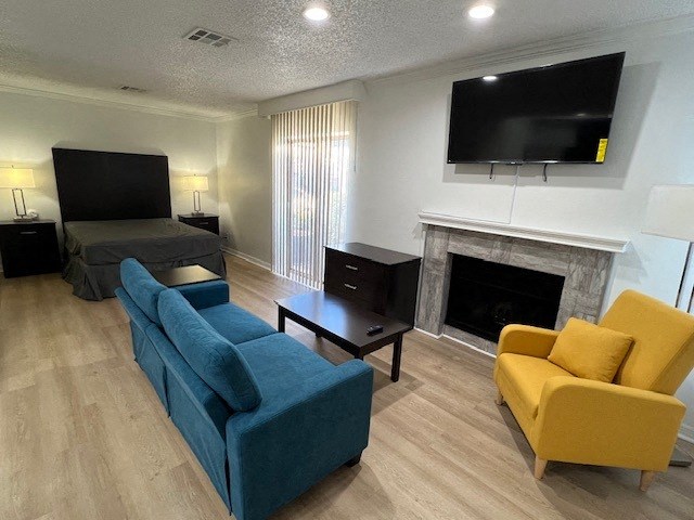 a living room with a couch and a tv